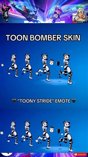 New Tomb Bomber Skin + Toony Stride Emote in Fortnite! 🖤 #shorts #fortnite