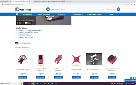 MP3 Player using MakePython ESP32 LCD development board（MP3播放器制作）