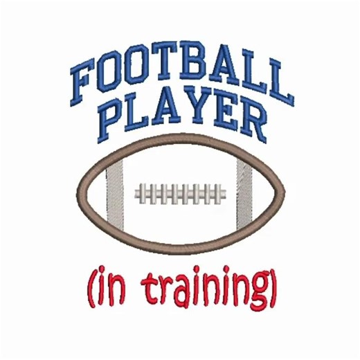 Football Player (In Training) Applique Embroidery Design | Easy Stitch-Out | Machine Embroidery