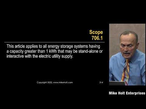 Energy Storage Systems (ESS), Scope, NEC 2020 - [706.1], (2min;56sec)