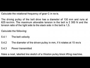 ENGINEERING SCIENCE N2 MECHANICAL DRIVES AND LIFTING MACHINES NOVEMBER 2022 @mathszoneafricanmotives