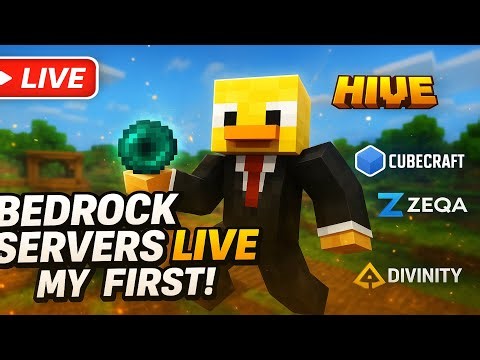Bedrock Servers LIVE – Hive, Cubecraft & More! (cs's partys as well)