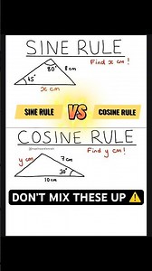👉Sine Rule VS Cosine Rule… don’t mix these up ⚠️ #gcsemaths