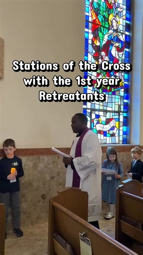 God bless our holy priests and all the little children! 🥰 This is a portion of my son’s Lenten retreat where Fr. Divine led the kids in the Stations of the Cross. 🥰💕✝️ #stationsofthecross #lent #catholicism #catholic #catholicfaith