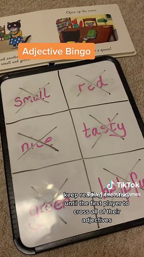 Adjective Bingo! #readinggames #adjectives #bingo #playbasedlearning #learningthroughplay #writinggame