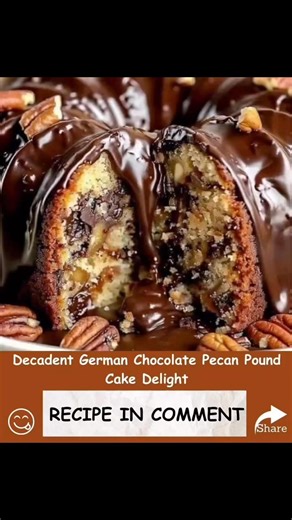133K views · 896 reactions | Decadent German Chocolate Pecan Pound Cake DelightIngredients:For the Cake:1 cup unsalted butter, softened2 cups white sugar....✅✅ Full recipe in the c-o-m-m-e-n-tEnjoy ❤️ | Soulful Recipes & Flavors | Facebook