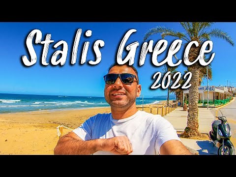 Stalis Crete, Walking tour 4K, Crete Greece