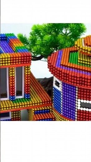 “How to Make a House from Magnetic Balls” #magnet #games #shorts