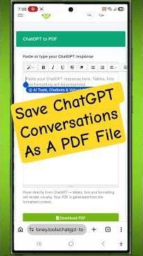 How To Save ChatGPT Conversations As A PDF File 2026 | ChatGPT Text Ko PDF