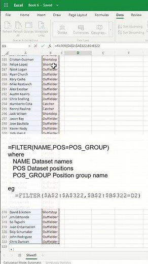 Filter Data Dynamically With Excel FILTER Function - Excel Tips and Tricks #shorts
