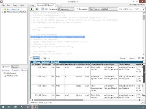 Entity Framework 6.1: Querying and Updating Data Tutorial Video: Introduction LINQ to Entities