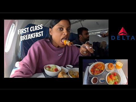 DELTA AIRLINES Onboard Dining | First Class Breakfast Review