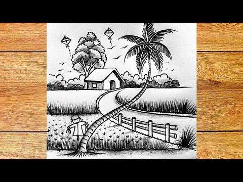 How to drawing beautiful crops field