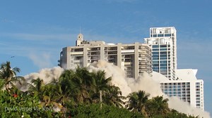 HISTORIC HOTEL IMPLODED: A Miami Beach hotel that hosted President John F. Kennedy and the Beatles in its heyday was imploded today after closing in 2017. Read more: https://bit.ly/3WYG9TD | WFLA News Channel 8