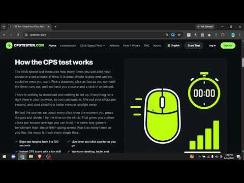 1 Second CPS Test – Test Your Fastest Mouse Clicks | cpstester.com
