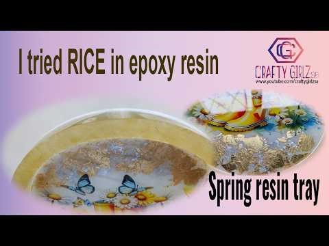 Spring rain boots resin tray with Rice texture rim + Gold & Silver leaf