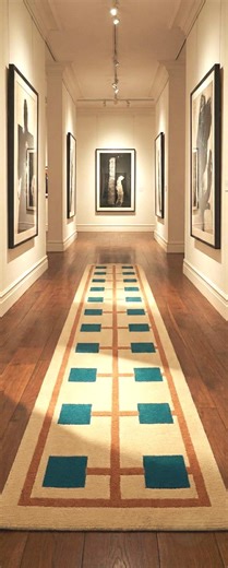 Hand Tufted Wool Runner Rug – Teal Terracotta Geometric Grid Hallway Carpet - Etsy