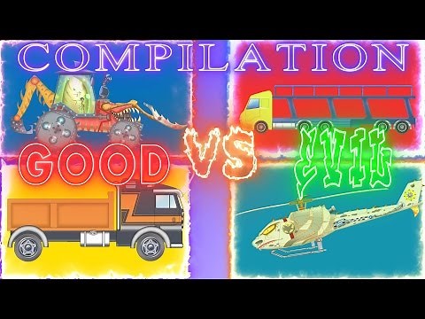 Good vs Evil Compilation | Vehicles Battle videos For Kids | Good vehicle | Bad Vehicle