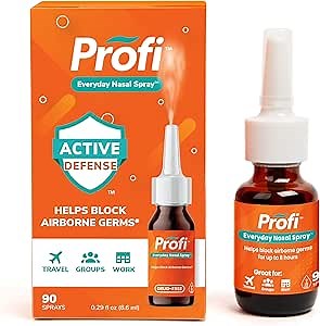 Profi™ Everyday Nasal Spray - Helps Defend Against Airborne Germs and Allergies, Lasts Up to 8 Hours, Advanced Nasal Spray for Air Travel, Work, Conferences & Indoor Gatherings - 90 Sprays, 0.36 FL OZ