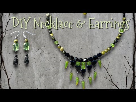 DIY Spooky Halloween Necklace | Yellow Turquoise & Glass Spike Beads
