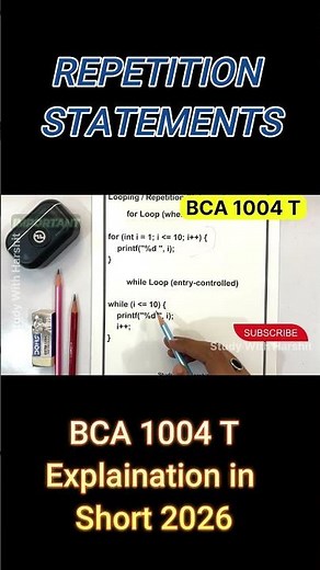 Looping (Repetition) Statements in Short 💡 | Important Topic | BCA 2026 | Study With Harshit