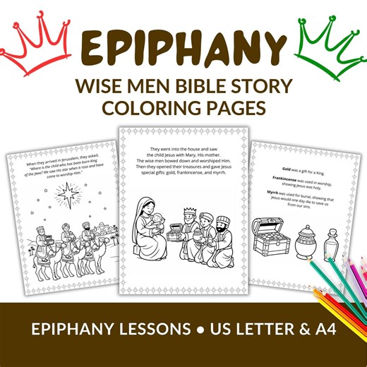 Epiphany Coloring Pages for Kids | Wise Men Bible Story | Scripture-based Activity | Homeschool & Sunday School - Etsy