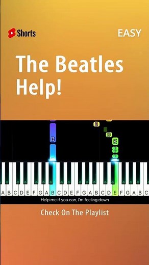 The Beatles - Help! - EASY Piano TUTORIAL by Piano Fun Play #YouTubeShorts #shorts