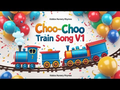 Choo-Choo Train Song V1 | Kids' Song with Lyrics | Kiddos Nursery Rhymes | 4K no