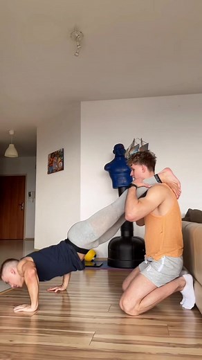 Showing my roommate new exercise