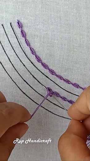 Basic Stitch Tutorial ! Cable Chain Stitch Embroidery shorts videos #education #foryou #shorts