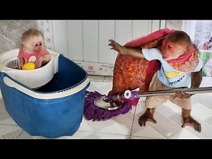 Abu's busy morning | Abu helps his mother clean the house (part 2)