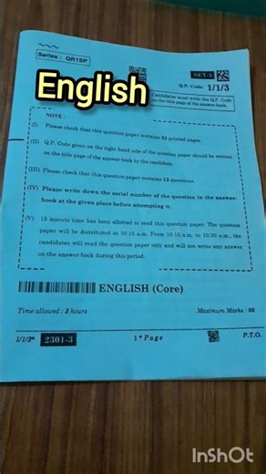 class 12 english paper easy or hard✨️📚🫠#cbse #study