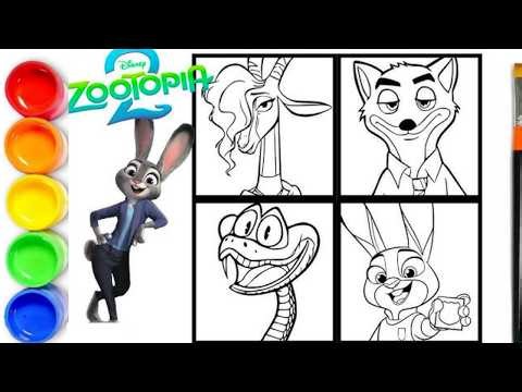 Zootopia 2 Coloring Pages | How to draw Zootopia Characters | Judy Hopps and Nick Wilde