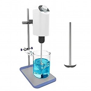 LAB FISH Laboratory Electric Overhead Stirrer Lab Digital Mixer | Stirring Rod and Stainless Steel Stand | Adjustable Speed 100-2000RPM,Powerful Heavy Duty 10L,10000 mPas
