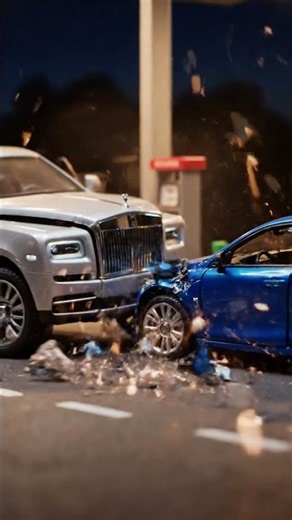 Rolls-Royce Cullinan CRASH! 💥 Miniature Car Accident at Gas Station Diorama