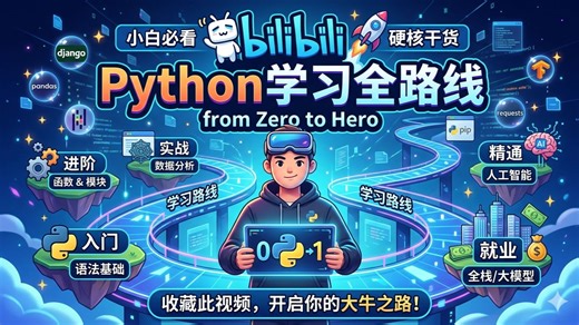 2026最新Python全栈学习路线：从零基础入门到实战，这一篇就够了！避坑指南 资源领取，带你少走半年弯路！