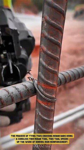 Automatic Rebar Tying Process with Cordless Rebar Tier- Good tools and machinery in daily work