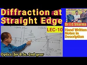 Diffraction at a Straight Edge for B.Sc. 2nd year || Fresnel Diffraction at Straight Edge
