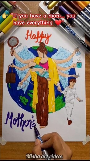 ❤“Mom = Superwoman 💖 Mother’s Day Special Drawing #shorts” ‎⁨@mishakumari8422⁩