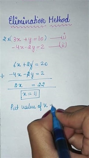 #eliminationmethod #linearequationwithtwovariables #linearequations #maths #mathsexam #basicproblem