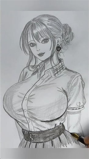Tutorial Menggambar Anime Cewek #shorts #drawing #animeart