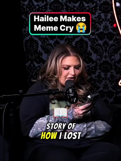 hailee Makes meme cry 😭 @Bunnie Xo 🪄 @Hailee Clark @Meme ⚡️ #bunniexo #podcasts #haileeclark #podcastclip #jellyandbunnie