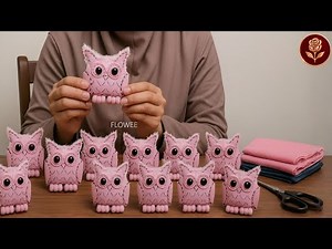 Cutest DIY Pink Denim Owl Plush! Easy Handmade Owl Craft from Old Jeans