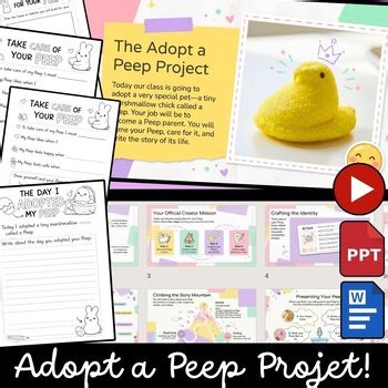 Adopt a Peep Project Easter and Spring Writing Activity STEM Craft Grades 2 3 4