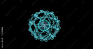 Seamless Loop of An Atom Spinning With Electrons And Nucleus.