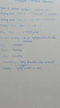 physical properties of hydrogen