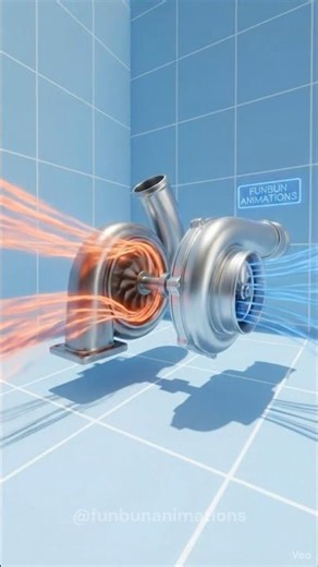 How a Turbocharger Creates Massive Boost Pressure (Simple 3D Breakdown) #turbocharger #howthingswork
