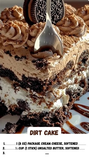 29K views · 220 reactions | No-bake Dirt Cake! With decadent layers of crushed Oreos, creamy vanilla filling, and a fluffy cocoa whipped cream topping, it's a rich and fun dessert that's perfect for any cookies-and-cream lover. #DirtCake #OreoDessert #NoBakeCake #CookiesAndCream #LayerCake #EasyDessert #DessertRecipe #ChocolateLovers #ComfortFood #Oreo #NoBakeDessert | Recipes all time | Facebook