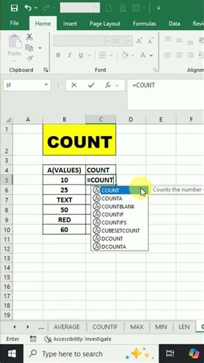 Excel COUNT Formula | Numbers Count Kaise Kare| Day-6