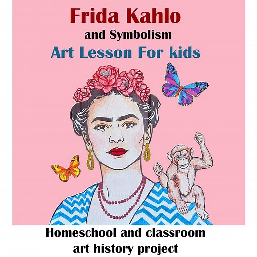 Frida Kahlo Art Lesson for Kids: Symbolism Portrait Project (PDF) - Etsy